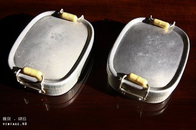 【古物箱】早期 虹牌 迷你 小型 鋁製 便當盒 兩個一組 (古董 骨董 老件)