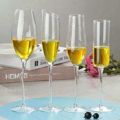 水晶玻璃香檳杯起泡酒杯白葡萄酒杯高腳杯歐式創意雞尾酒杯子