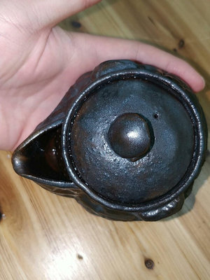 z柴燒黑陶侘寂風寶瓶，柴燒爆裂寶瓶，柴燒手抓壺，容量:150m
