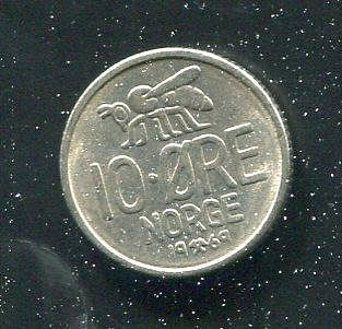 【硬幣】NORWAY (挪威), 10 ORE , K411 , 1969 #203387 品相極美XF
