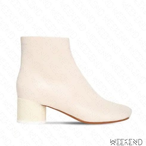 Weekend Mm6 Maison Margiela Ankle 皮革中跟5公分靴子裸靴白色 Yahoo奇摩拍賣