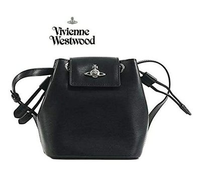 Vivienne Westwood ► ( 黑色 ) 真皮 肩背包 斜背包 側背包｜100%全新正品｜特價