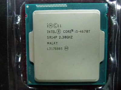 【含稅】Intel Core i5-4670T 2.3G 1150 四核四線 45W 全新正式散片CPU一年保內建 HD