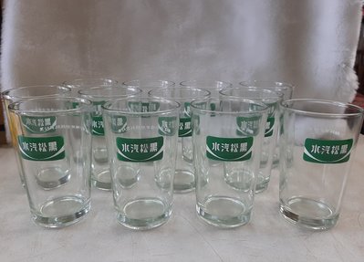 永誠精品尋寶地 NO.7750 早期 黑松汽水玻璃杯 一打 綠色商標 60年代 懷舊收藏