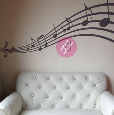 【源遠】Music Art 音樂藝術-音符【M-02】壁貼 壁紙 室內設計 民宿 車身 創意 大型 玻璃貼紙
