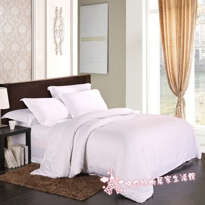 標準雙人床包 純白 5尺 薄床包被套組 80支埃及棉 超柔 軟滑 素色 玩色 任何尺寸可訂製