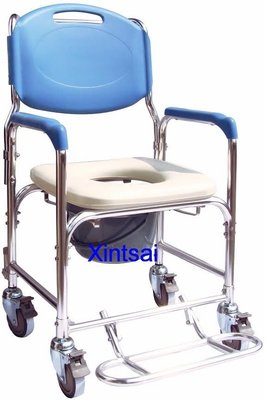 鋁製附輪便器椅 洗澡椅 兩用 新上市
