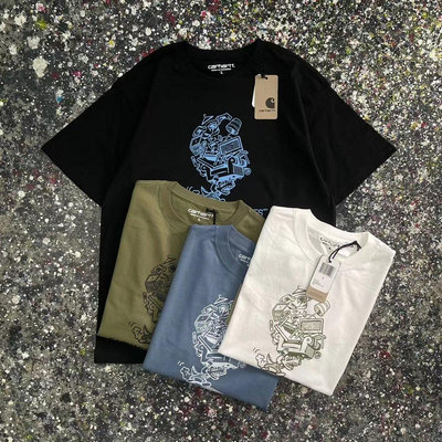 百貨館~CARHARTT WIP 卡哈特工裝潮牌卡通恐龍印花寬松簡約款休閑短袖T恤