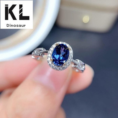 新款簡約氣質藍寶石紅碧璽開口戒指 女時尚彩寶活口指環飾品