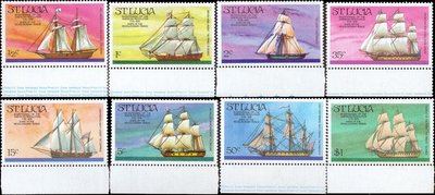聖露西亞 ST. LUCIA 1976年 交通工具 帆船 郵票 單價