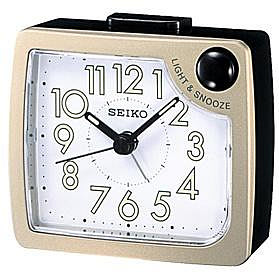 【獨特鐘錶】SEIKO精工原廠公司貨現貨🔥 靜音 夜光 滑動式秒針 金 旅行鬧鐘  QHE121W