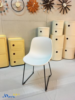 【挑椅子】北歐簡約 無扶手 塑料椅 塑膠椅 餐椅 書桌椅。白色。 (復刻品) 579-1