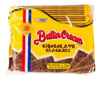 菲律賓Croley Foods Butter Cream Chocolate crackers 巧克力餅乾/1包/25x10g