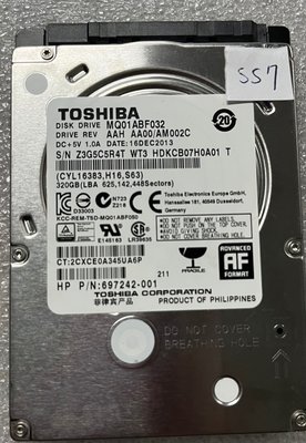 @淡水無國界@ 良品 TOSHIBA 2.5 吋 硬碟 機械硬碟 320GB 硬碟 二手 中古 已測試 編號: SS7