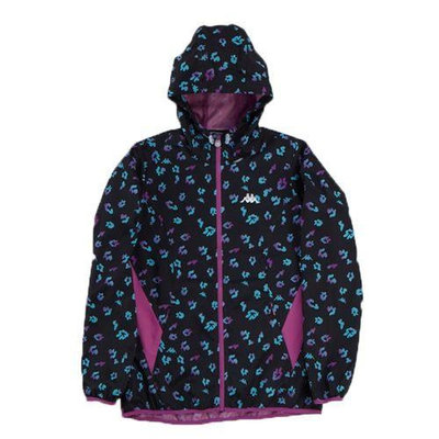 KAPPA義大利女UV-CUT單層風衣外套~黑/牡丹紫