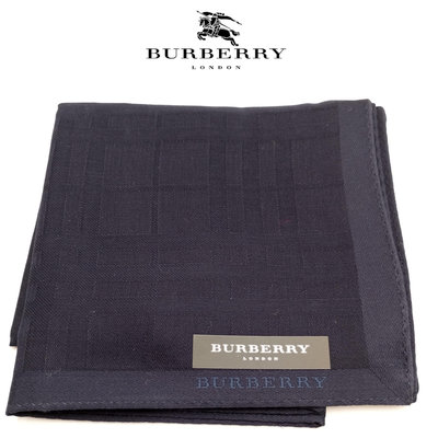 【皮老闆二店】新古真品 BURBERRY 手帕 精品手帕 手絹  日本製 100%綿 狀況不錯 藍149