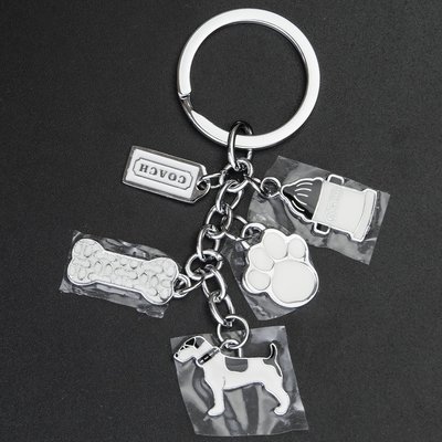 美國品牌COACH小狗浮雕logo鑰匙圈吊飾