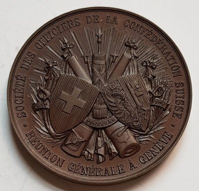 1892 Swiss Geneva Society of Swiss Confederation Medal.