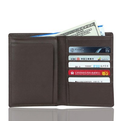 男士皮夾新款男士頭層真皮錢包 護照包 真皮證件RFID卡包