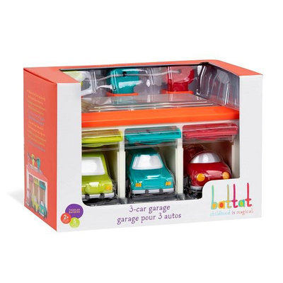 【子供の部屋】美國B.Toys感統玩具 Battat系列 -藍綠紅車庫 公司貨