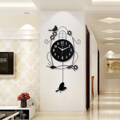 下殺 掛鐘 鐘表掛鐘客廳靜音個性家用小鳥時鐘創意現代裝飾大氣臥室時尚掛表
