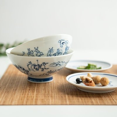 日本進口波佐見燒陶瓷碟子對碗禮盒日式兔子飯碗配菜碟蘸料碟禮物