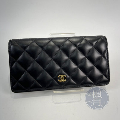 CHANEL 香奈兒 A31509 26開 黑色 金釦 牛皮 COCO 對折 長夾 皮夾 錢包 小皮件 配件