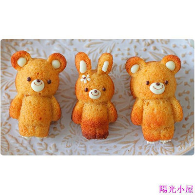 【現貨】6連矽膠小熊兔子模具 蛋糕模具 可入烤箱-陽光小屋