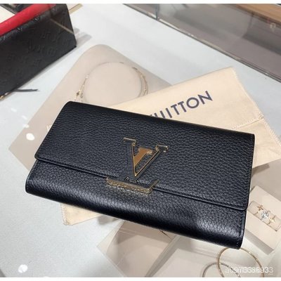 【日本二手】LOUIS VUITTON LV 路易威登黑色全皮 12卡信封式長夾 皮夾 錢包 M61248