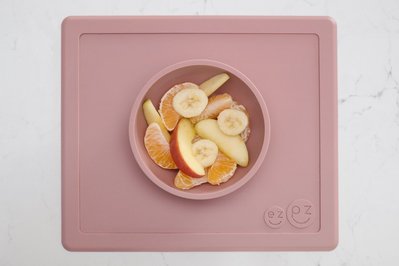 【Re*】 美國 EZPZ 矽膠幼兒餐具  Happy Bowl 快樂防滑餐碗 (玫瑰粉)