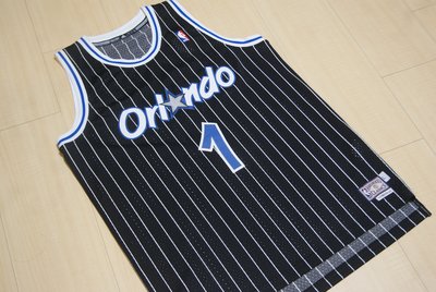 Adidas NBA 奧蘭多魔術隊Magic 哈德威Hardaway 綽號Penny一分錢黑藍條紋復古球衣 M96498