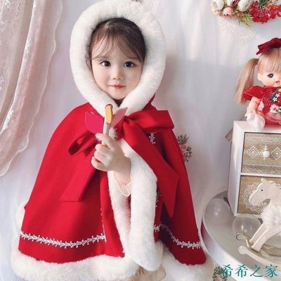 【熱賣精選】聖誕服飾兒童 兒童聖誕裝 聖誕衣服 聖誕裝扮 聖誕節童裝 2022洋氣秋冬新款女童韓版紅色外套毛領女寶寶聖誕