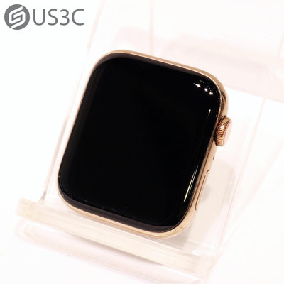 【US3C-青海店】【一元起標故障機】台灣公司貨 Apple Watch Series 4 44mm GPS+LTE 金色 不鏽鋼錶殼 二手智慧手錶