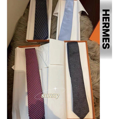 【SUNNY 二手】HERMES 愛馬仕經典印花 領帶 領巾 領結 男士經典商務時尚潮流 好看 禮物