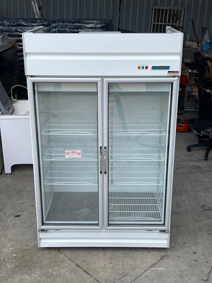 [年強二手傢俱] 雙門玻璃冰箱 四尺冷藏展示冰箱 220V 營業用冰箱~110年5月~電器保固3個月 40611740