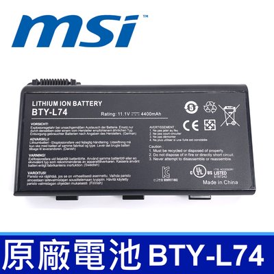 MSI BTY-L74 6芯 原廠電池 MS-1734 CR500X CR600X CR610X CR630X