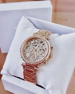 GUESS Solstice 水鑽圈 鏤空錶盤 玫瑰金色不鏽鋼錶帶 石英 女士手錶 GW0403L3