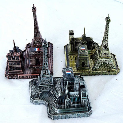 現貨創意擺件法國巴黎旅游紀念品 金屬工藝品凱旋門鐵塔教堂 巴黎裙樓