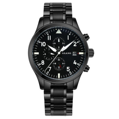 熱銷 艾浪手錶腕錶全自動機械錶男防水夜光全黑色男士手錶腕錶多功能腕錶829 WG047