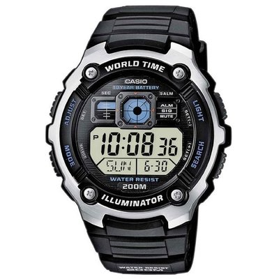 CASIO 卡西歐 AE-2000W-1A 潛水運動手錶,電子錶腕錶,200米防水 飛機儀錶板設計,近全新