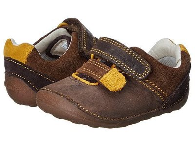 [[W&amp;R]] ((0-24m)) 正品英國 Clarks 男寶寶 棕色 超好穿學步鞋 US4.5