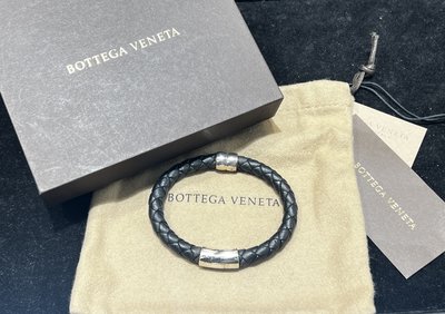 BOTTEGA VENETA BV 吸鐵式 黑色 編織 手環