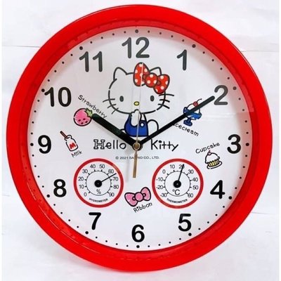 正版授權 三麗鷗 HELLO KITTY 凱蒂貓 卡通時鐘 居家時鐘 指針時鐘 圓形時鐘 壁掛時鐘 壁鐘 掛鐘 時鐘