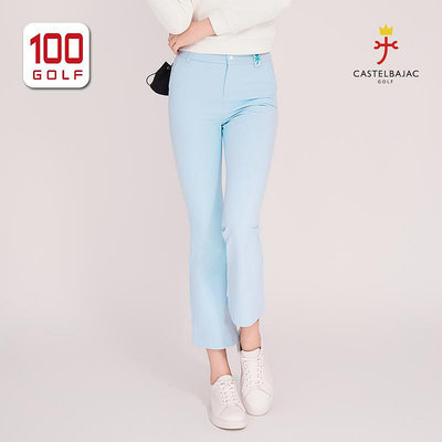 Castelbajac（C牌）高爾夫女裝長褲春季藝術時尚彈力微喇叭長褲