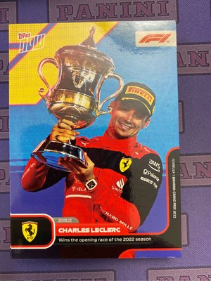 2022 TOPPS NOW F1 首站冠軍 Charles Leclerc