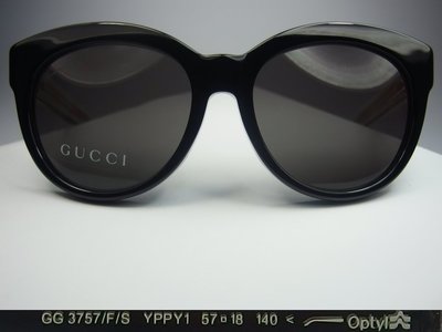 信義計劃 眼鏡 全新真品 GUCCI GG3757FS 太陽眼鏡 兩色各一支 全智賢海報款 亞洲版