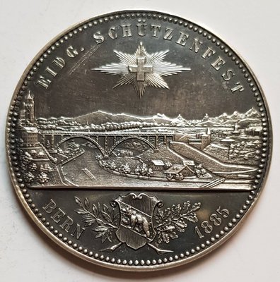 瑞士銀章1885 Swiss Bern Eidgenossische Shooting Silver Medal