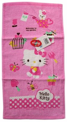 【卡漫迷】 Hello Kitty 浴巾 花園 粉 ㊣版 台灣製 大毛巾 100%純棉  海灘巾 游泳戲水 泡湯 小涼被