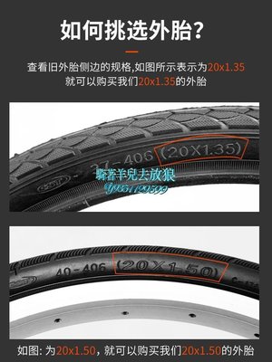 正新自行車輪胎20X2.125折疊車外胎1.95耐磨內外胎1.35/1.50/1.75