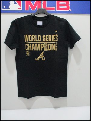 【喬治城】MLB世界大賽冠軍短袖T恤 亞特蘭大 勇士隊 Fanatics 黑金 6160202-900